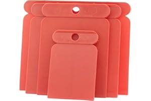 binoa 4-teiliger Satz Kunststoff Japanspachtel Flächenspachtel flexibel unzerbrechlich Karosseriespachtel aus Plastik lösungsmittelfest Made in Germany