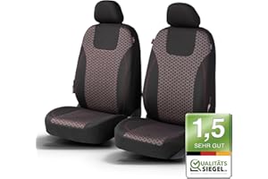 ‎WALSER Walser Premium Autositzbezüge Redring mit Reißverschluss Qualitätssieger Sehr Gut* Sitzbezüge Auto, Zipp-IT Schonbezüge, 2 Vordersitzbezüge schwarz/rot 11873