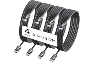 LISEN Cavo USB Type-C, 60W Cavo USB C, 4 Pezzi [0.5m+1m+1m+2m] Cavo USB Type-c Ricarica Rapida，Cavo USB C USB C, Cavo Type C to Type C per iPhone/Samsung/HUIWEI/OPPO/Xiaomi