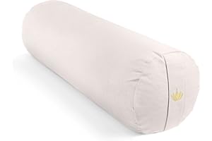 ‎LOTUSCRAFTS Lotuscrafts® Yoga Rolle Ø24 cm, Yogabolster mit 100% Bio-Dinkelfüllung, Waschbarer Bezug aus Baumwolle, für Yin Restorative Yoga-Übungen, GOTS Zertifiziert