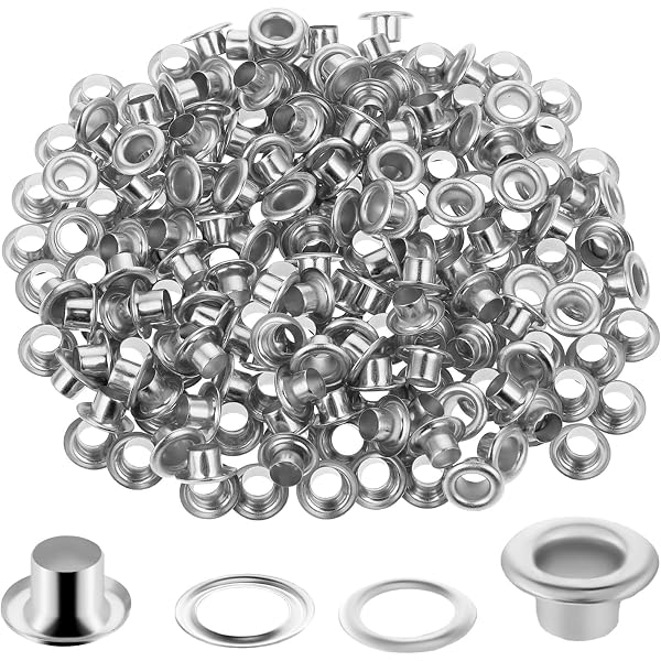 Œillets Métalliques Ronds 4 Mm - Lot De 100 Paires (œillet + Rondelle), Couleur Blanc, Pour Scrapbooking, Cuir, Vêtements, Sacs - 3