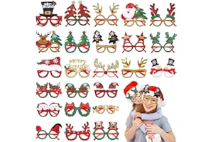 Itoyx Weihnachtsbrillen,24 Stück Partybrillen Set fotobox weihnachtsassesoires weihnachten brille weihnachtsmützen weihnachtsverkleidungen Kinder Partybrillen Lustige Brille für Partydekoration