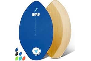BPS New Zealand 'Gator' Skimboards with Colored EVA Grip Pad and High Gloss Clear Coat | Wooden Skim Board for Kids and Adults | Choose from 3 Sizes