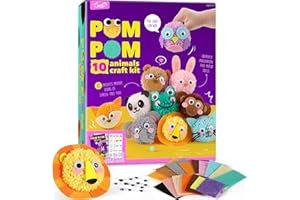LAOESE Kit de Loisirs Créatifs d'animaux Pompons pour Enfants-Cadeau Fille Garçon 4 5 6 7 8 Ans Anniversaire-Jeu Activités Manuelles Enfant 5-10 Ans, Jouet Bricolage Fille Garçon 4-12 Ans