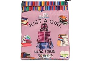 BNQL Just a Girl Who Loves Books Sleeve with Zipper Book Lover Gifts Book Cover Protector Sleeve for Paperback Book Nerd Gift (Girl Book Sleeve)
