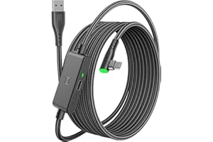 INIU Link Cable 5m with Separate Charging Port, VR Cable for Meta Oculus Quest 3s Quest 3 2 1 Quest Pro, Pico 4, PC VR Headse