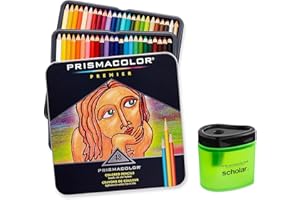 Prismacolor Premier Soft Core Colored Pencil, Set of 48 Assorted Colors (3598T) + Prismacolor Scholar Colored Pencil Sharpener (1774266)