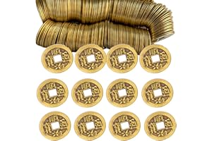 HOOBAO 50PCS Chino Feng Shui Monedas, Moneda Feng Shui China Moneda I Ching,Monedas de adivinación i-Ching para Riqueza Prosperidad,Emperador Qing Dinero Colgante Antiguo Best Wishes Regalos