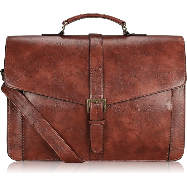 thumbnail image 2 of Buffalo Leather Briefcase 16 Inch Laptop Messenger Bag Office Canada 2 of 10