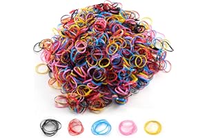 Cheerhom 1500 elastici per capelli piccoli, mini elastici in gomma per bambini, donne, ragazze, trecce e acconciature quotidiane (multicolore)