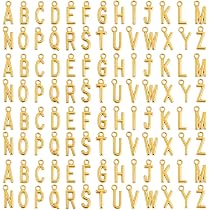 Teaaha 104 Ciondoli A Forma Di Lettera A-Z, Con Lettere Piccole, Ciondolo A Forma Di Lettera Dorata, In Lega Di Zinco, Con Alfabeto, Oro - 7