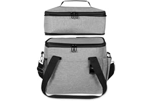 Geestock 15L Cooler Bag Insulated 24-Can Large Bag, Insulated Picnic Family Lunch Bag Waterproof Cool Bags with Adjustable Shoulder Strap for Camping/BBQ/Shopping