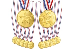 OWill 12 Pièces Medaille Enfant, Médaille d'or, pour Les Concours Récompensant Les Journées Sportives ou Les Activités Scolaires des Medailles Enfants Olympiques, Médailles pour Enfantset Jeunes