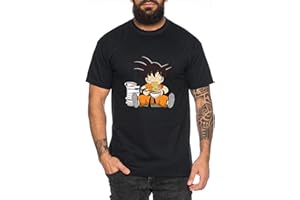 Tee Kiki GSon Eat - Maglietta da Uomo Son Ruffy Luffy Naruto Saitama One Dragon Master Goku Ball Vegeta Turtle Roshi Piece Golds Db