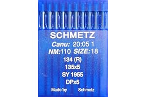 Agujas de coser a máquina Schmetz redondas, 10 unidades, sistema 134 (R), Industrie St. 110
