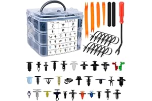 KOSHIFU 970 Stücke Auto Befestigung Clips Türverkleidung Clips Universal Türverkleidung Klammern Stoßstangen Zierleisten Befestigungclips mit Demontage Werkzeuge, Kabelbinder und Schwammig Kissen