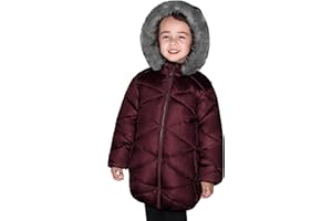 SOLOCOTE Cappotti invernali per ragazze con cappuccio Sherpa foderato giacca leggera spessa calda gonfia impermeabile antivento in cotone lucido giacche