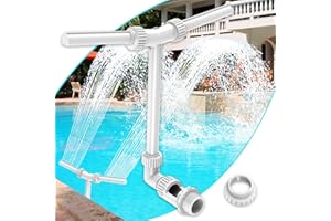 MILYN Piscina a cascata, doppio spray, accessorio per piscina regolabile, cascata con adattatore aeratore per acqua calda e fredda