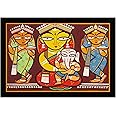 Braj Art Gallery Jamini Roy Parvati and Ganesha Painting Photo Frame Size 19.5X13.5 Inches