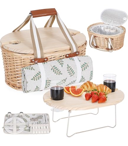 Small Foot Picknickkorb Deluxe - Weidenkorb Für Kinder Mit Zubehör