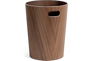 Kazai. Papelera Oficina Madera Auténtica Börje | Cubo de Madera Moderno para Oficina, Habitación Infantil, Dormitorio y más | 9 litros | Nogal