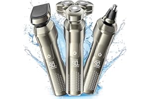 ‎ETENTOUS ETENTOUS Rasierer Herren Elektrisch 3 IN 1 Elektrorasierer IPX7 Rotationsrasierer Nass- und Trockenrasierer LED Energieanzeige