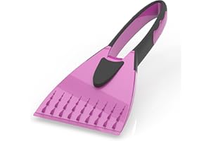 AUPROTEC Ice Scraper Car Windscreen Scraper 2K non-slip soft grip + plastic chisel Windshield de-icer tool - colour pink