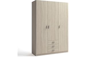 HOMN LIVING Armario ropero Altea 3 Puertas y 3 Cajones Color Sable, 148,9 cm (Ancho) 51 cm (Profundo) 215 cm (Altura)