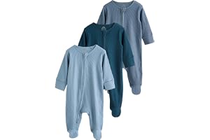NEXT Nyfödda pojkar Babypyjamas med tvåvägsdragkedja 3-pack