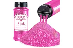 ‎HEMOER Rosa Glitzerpulver, 140g Bastel Glitzerpulver für Epoxidharz, DIY Basteln, Feine Handwerk Glitter für Tumbler Malerei Kerze Herstellung; Kosmetischer Glitzer, Haare, Körper Nagel Glitzer