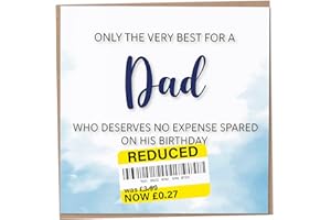 GIFT MONSTER Birthday Card for Dad, Funny Dad Birthday Card, Reduced Sticker, Humorous Greeting, Only The Very Best for my Father on his Celebration, Bday Gift Men, 148mm