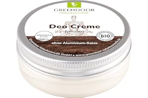 GREENDOOR Crème Déodorante bio Naturelle Homme 50ml I puissant sans aluminium I Parfum masculin, cosmétique végétalienne, anti-odeur d'aisselle
