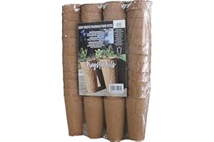 Kingston Tools Extra Long Root Training Fibre Pots 9cm Tall — Peat-Free Biodegradable Wood Pulp — Ideal for Seeds, Seedlings and Cutting Pack of 48