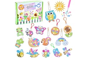 Tacobear 15pcs Diamond Painting Enfant Peinture Diamant Enfant Bricolage Jouet Enfant Kits de Loisirs Créatifs Activité Manuelle Fille Diamant Painting Fille Garcon 3 4 5 6 7 8 9 10 Ans (Animaux)