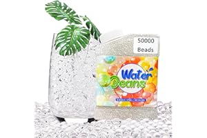 CAKKONE Wasserperlen Durchsichtig 50000 Stücke, Water Beads Wasserperlen für Pflanzen Ungiftig Wiederverwendbare, Wasserkugeln Vase Füllstoff und Deko Aquaperlen Wasser Perlen Bioabbaubar