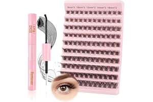 Glowing Win Faux Cils Individuel Kit Extension de Cils Professionnel avec Lash Bond and Remover Mix8-16mm Faux Cils Naturel avec Colle de Cils Réutilisable DIY Cluster Lashes Kit