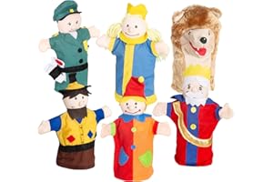 roba Kasperlefiguren aus Stoff - Handpuppenset 6-teilig - Kasperpuppen für Puppentheater & Rollenspiel