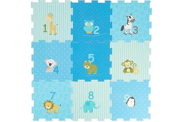Bieco Tapis Puzzle Bébé 18 Pièces | Tapis de Jeux et d'Éveil Mousse pour Bébé et Enfant