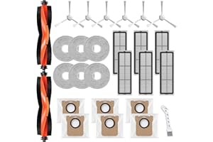 UPUPDAY Kit de Accesorios Recambios para Xiaomi X10+ /X20+, Recambios para Dreame L10s Ultra /L10 Ultra /L10 Prime, 2 Cepillo Principale, 6 Filtros, 6 Bolsas de Polvo, 6 Mopas, 6 Cepillo Laterale