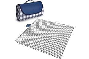 Larkumio Coperta Picnic Impermeabile Telo Pic Nic Grande 200x200 CM, Picnic Blanket Portatile con Maniglia Tappetino da Picnic Multiuso per Campeggio Escursionismo Parco Spiaggia, Blu Navy