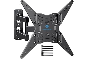 PERLESMITH TV Wall Bracket Swivel Tilt Extend, Universal Wall Mount for 26-60 Inch Flat/Curved TVs, Adjustable TV Brackets Hold up to 35 KG Max.VESA 400x400 mm