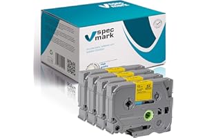 specmark Tape TZe-631 12 mm x 8 m juego x 4 piezas Cinta negra sobre amarilla compatible con todas las impresoras Brother PT P-touch AZe-631 EZe-631 TZ-631 TZ2-631