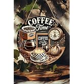 kutuTR Coffee Time Yazılı MDF Kapı Panosu &ndash; 20 cm | Vintage Kahve K&ouml;şesi Dekoru KS002