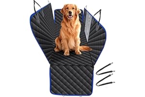 SUPERWSLING Heatail Hundedecke Auto Rückbank mit Seitenschutz und Netzfenster, Wasserfeste Hundedecke für den Rücksitz, Sicherheitsgurte und Kofferraumschutz für Hunde