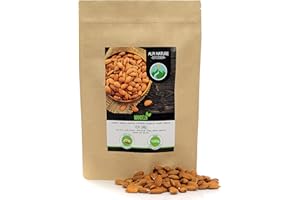 Amandes décortiquées (1kg), Amandes entières, amandes crues et non pelées, amandes naturelles sans coque de culture contrôlée