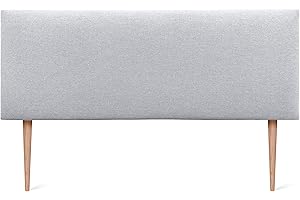 DHOME Cabecero de Polipiel o Tela AQUALINE Liso con Patas cabeceros Cabezal tapizado Cama Lujo (150x105cm con Patas (Camas 150/160), Tela Gris Perla)