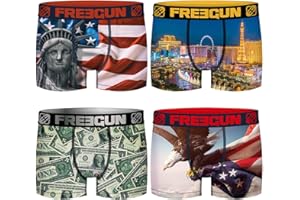 FREEGUN Lot de 4 Boxers Garçon Premium
