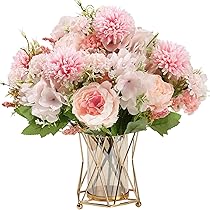 Witte pioenroos kunstbloemen boeket