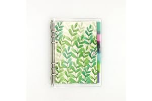 MSYU Agenda A5 à 6 anneaux, 80 pages (quadrillage à pois/quadrillage classique/lignes/blanches), 6 intercalaires clairs, 1 marque-page, 1 pochette à zip incluse, Rechargeable