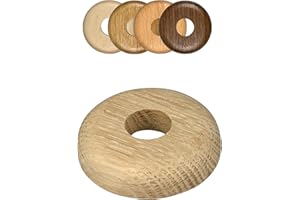 FUX 2 Pieces Wooden Radiator Pipe Cover for 15-22mm Pipes; Heating Floor Pipe Collar (22mm, Eiche (roh))